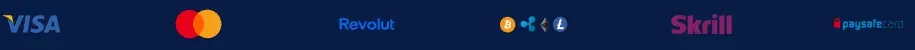 Logo's van betaalmethoden iDEAL Bitcoin Visa Mastercard op een rij